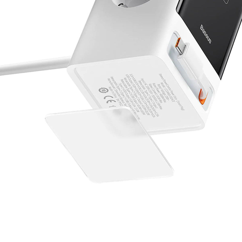Baseus - Extension Cord PowerCombo (PSLR000602) - USB, 2xType-C, Shuko, 65W - White