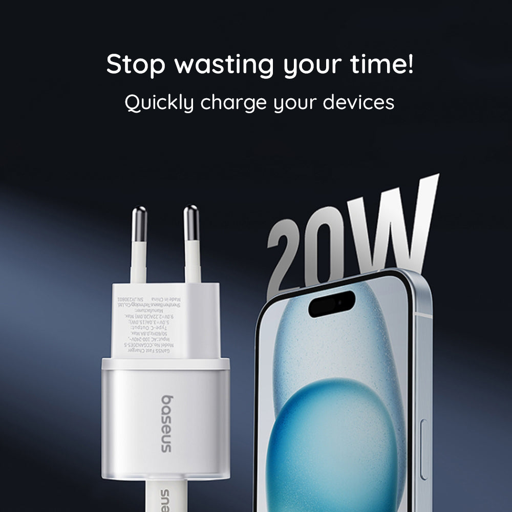 Baseus - Wall Charger (P10162503113-00) - GaN5S, Type-C, 20W - Black