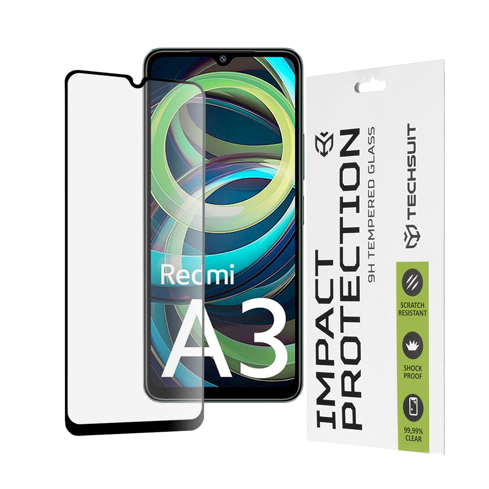 Techsuit - 111D Full Cover / Full Glue Glass - Xiaomi Redmi A3 / Redmi A3x - Black