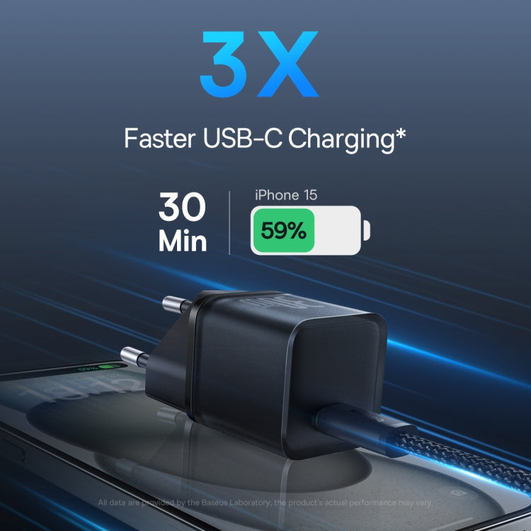 Baseus - Wall Charger Gallium Nitride (P10162504113-00) - GaN5S, Type-C, Fast Charge, 30W - Black