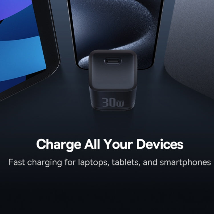 Baseus - Wall Charger Gallium Nitride (P10162504113-00) - GaN5S, Type-C, Fast Charge, 30W - Black