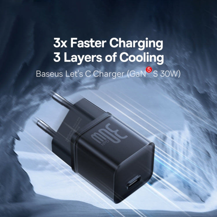 Baseus - Wall Charger Gallium Nitride (P10162504113-00) - GaN5S, Type-C, Fast Charge, 30W - Black