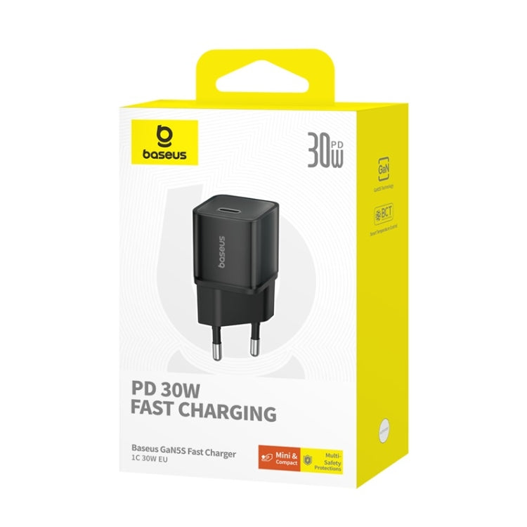 Baseus - Wall Charger Gallium Nitride (P10162504113-00) - GaN5S, Type-C, Fast Charge, 30W - Black