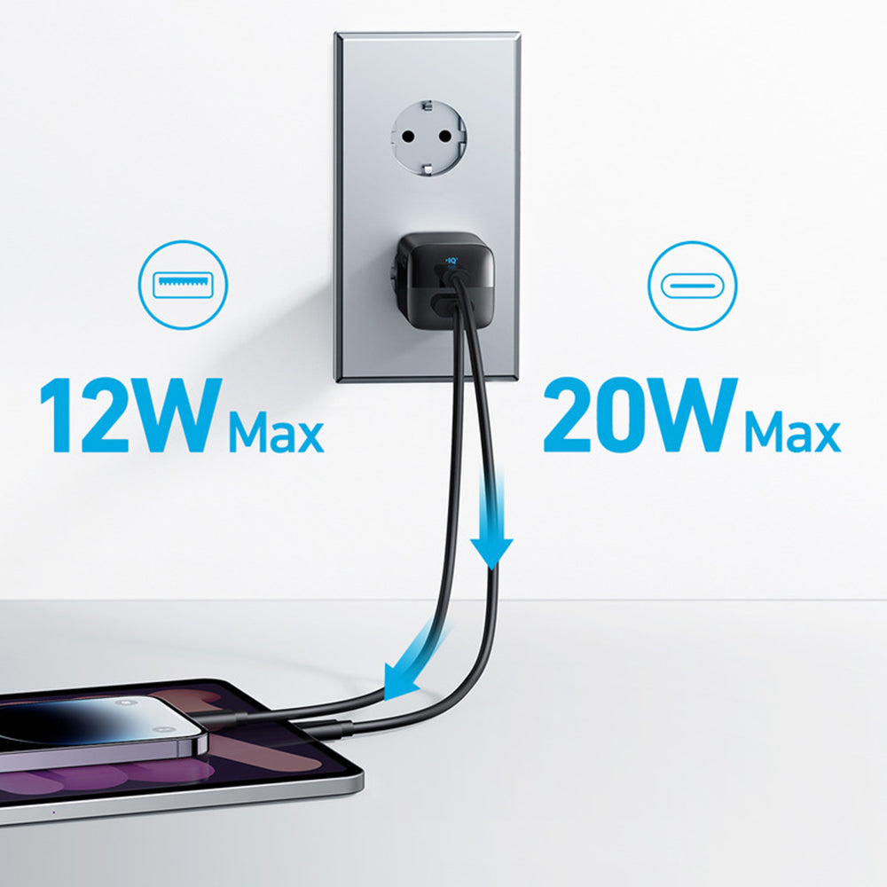 Anker - Wall Charger 323 (A2331G11) - Type-C, USB, Fast Charging, 33W - Black