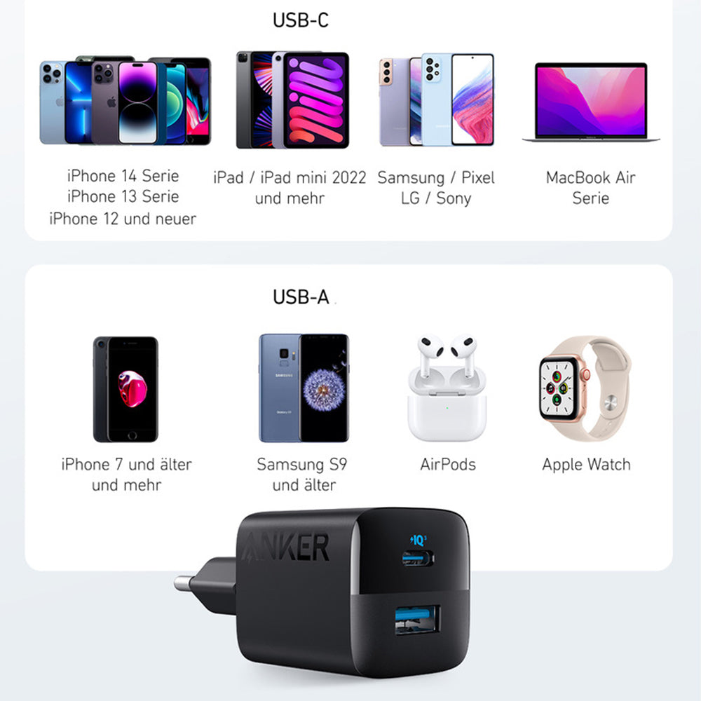 Anker - Wall Charger 323 (A2331G11) - Type-C, USB, Fast Charging, 33W - Black