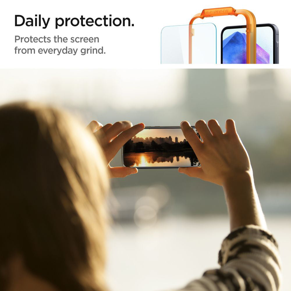 Spigen Folie de protectie Spigen (set de 2) Glas.tR Align Master (AGL07775) compatibil cu Samsung Galaxy A55 5G, Transpa