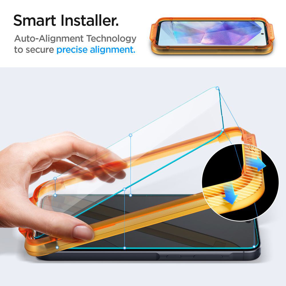 Spigen Folie de protectie Spigen (set de 2) Glas.tR Align Master (AGL07775) compatibil cu Samsung Galaxy A55 5G, Transpa