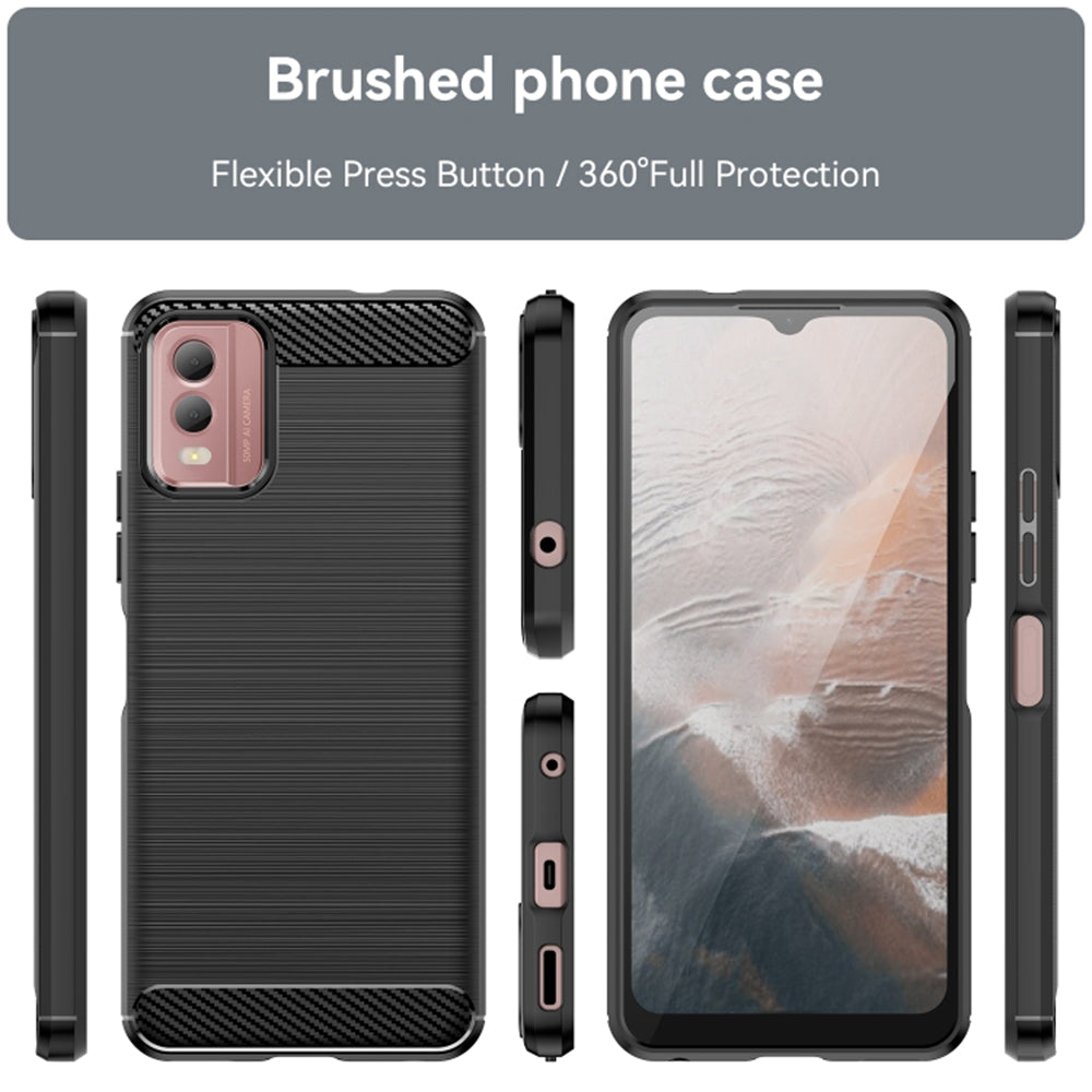 Techsuit - Carbon Silicone - Nokia C32 - Black