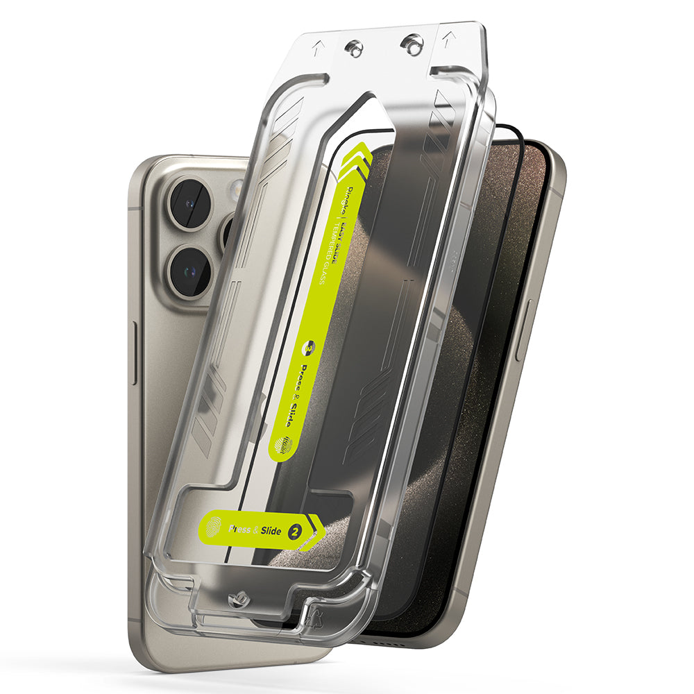Ringke - Easy Slide Tempered Glass (2 pack) - iPhone 15 Pro Max - Clear