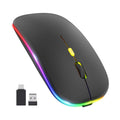 Techsuit - Wireless Mouse GameFlow (M1) - for Gaming, LED RGB, Silent, Bluetooth 5.2, 2.4G, 1600 DPI with USB-C Charging