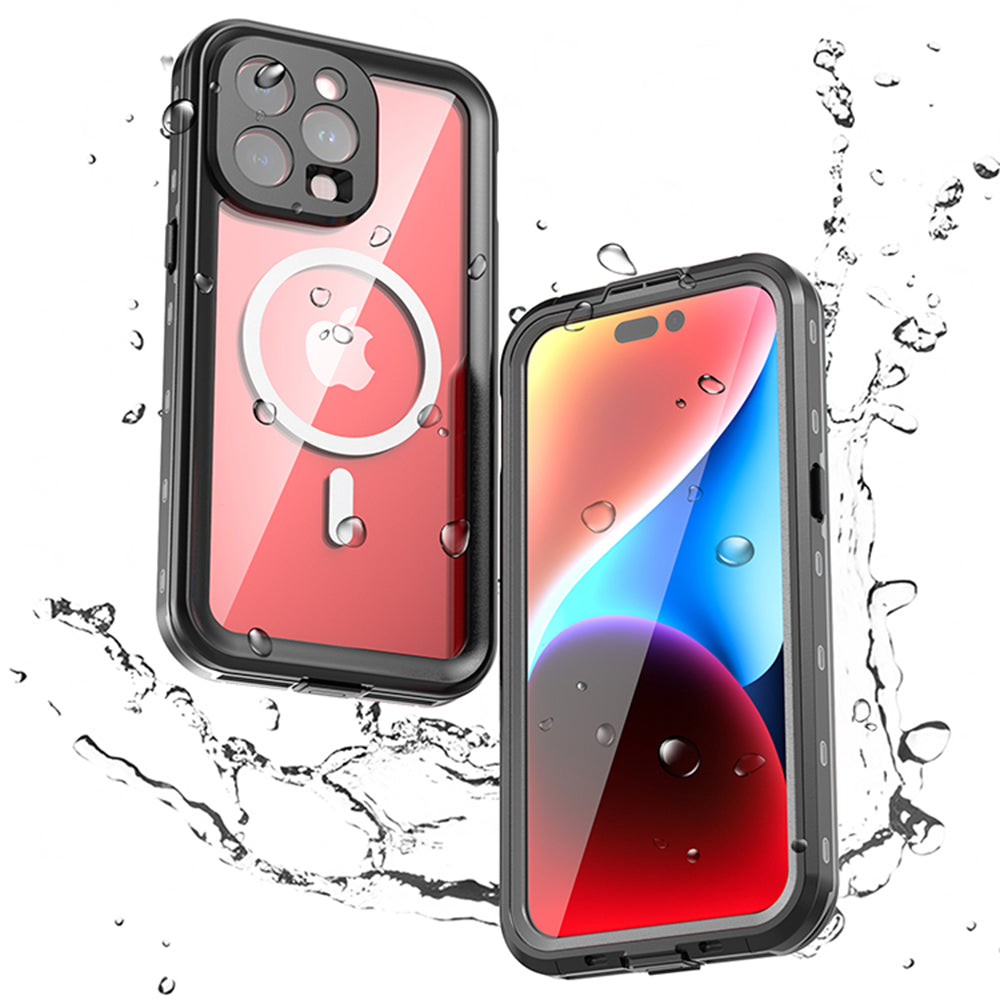 ShellBox Husa de protectie ShellBox Waterproof IP68 MagSafe compatibil cu iPhone 15 Pro Max, Negru