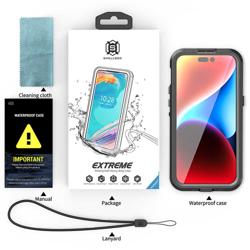 ShellBox Husa de protectie ShellBox Waterproof IP68 MagSafe compatibil cu iPhone 15 Pro Max, Negru – imagine 7