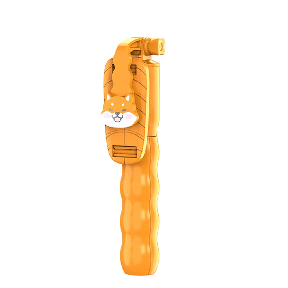 Techsuit - Mini Selfie Stick (KT01) - Compact Tripod Mount with Detachable Remote Control, 70cm - Orange