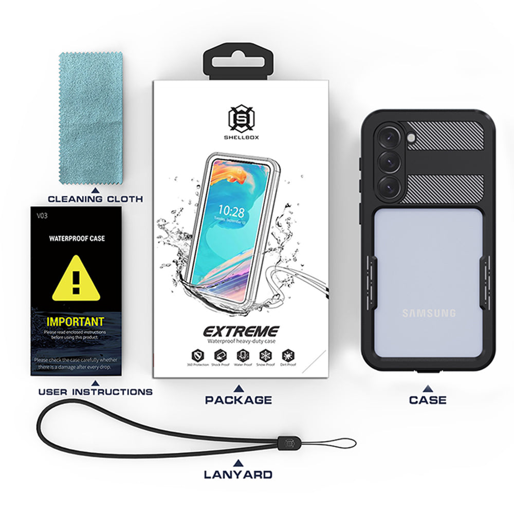 ShellBox - Waterproof IP68 Case - Samsung Galaxy S23 Plus - Black