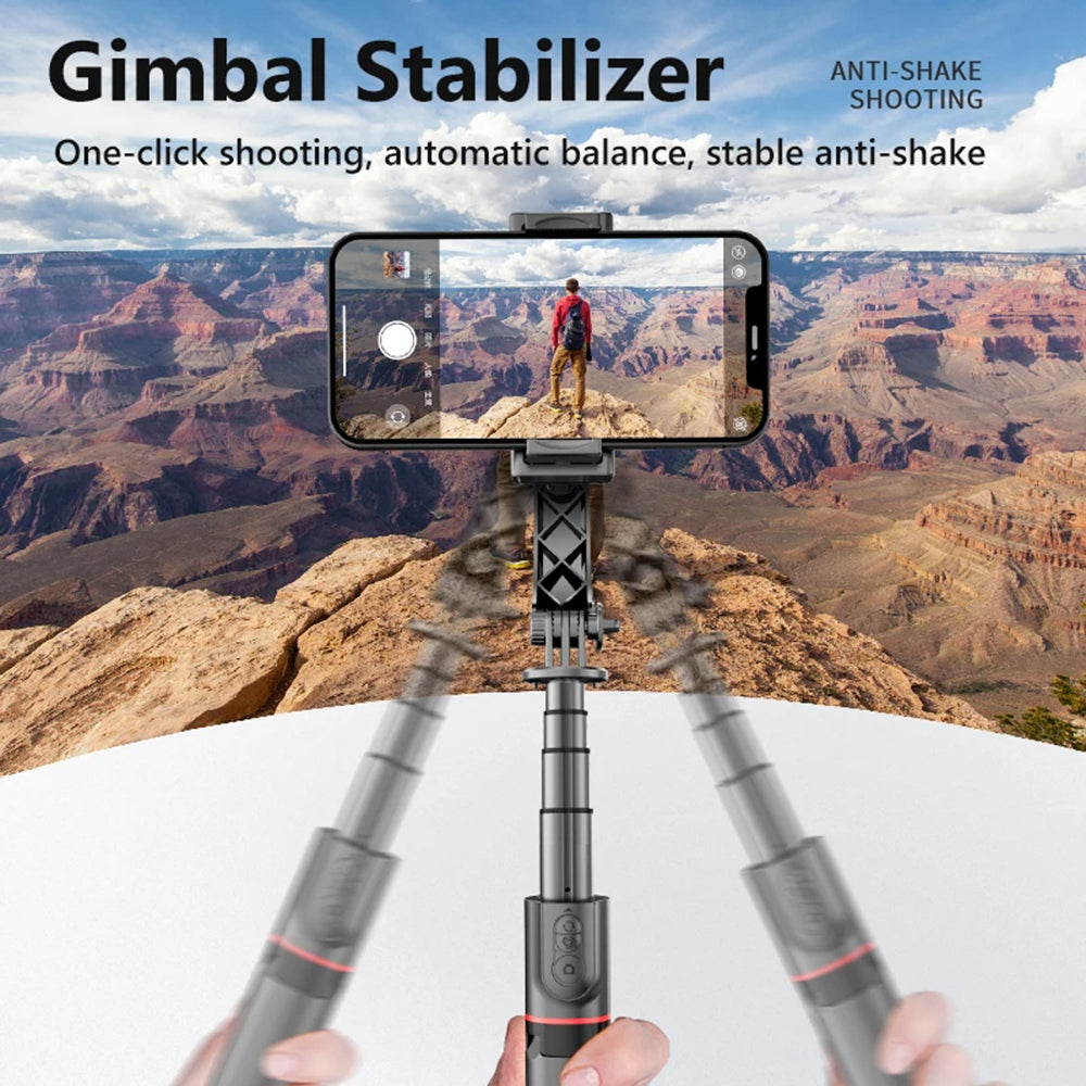 Techsuit - Selfie Stick (L19) - Stable Monopod/Tripod with Bluetooth Remote Control, 400mAh, 70cm - Black