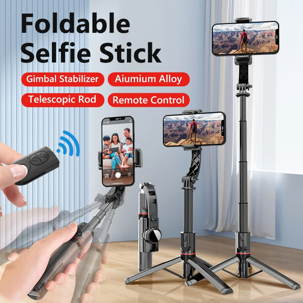 Techsuit - Selfie Stick (L19) - Stable Monopod/Tripod with Bluetooth Remote Control, 400mAh, 70cm - Black
