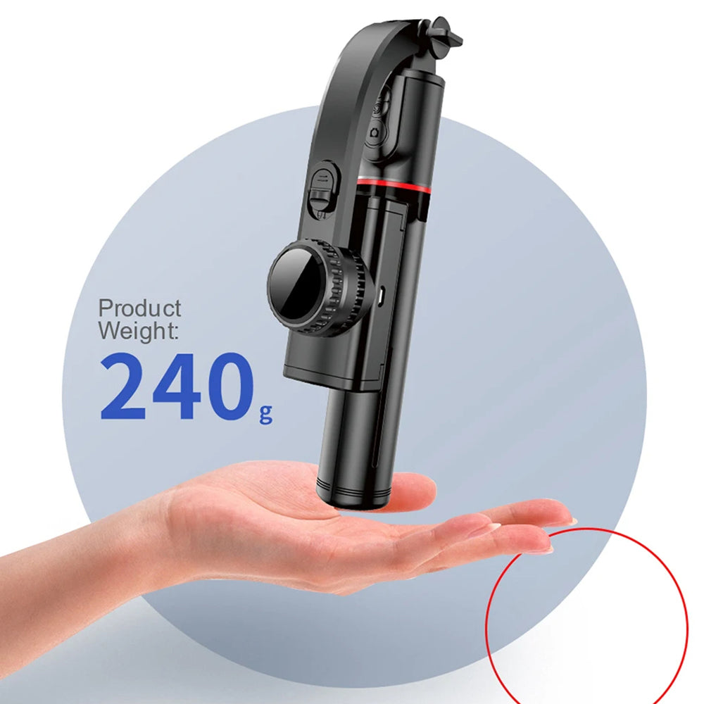 Techsuit - Selfie Stick (L19) - Stable Monopod/Tripod with Bluetooth Remote Control, 400mAh, 70cm - Black