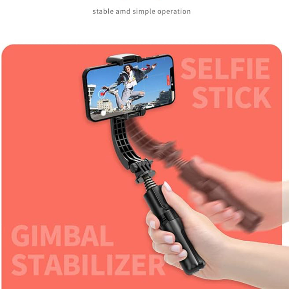 Techsuit - Mini Selfie Stick (L08Mini) - Stable Gimbal/Tripod with Removable Wireless Remote, 360 Rotation Head, 70cm - 