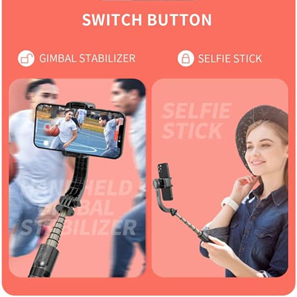 Techsuit - Mini Selfie Stick (L08Mini) - Stable Gimbal/Tripod with Removable Wireless Remote, 360 Rotation Head, 70cm - 
