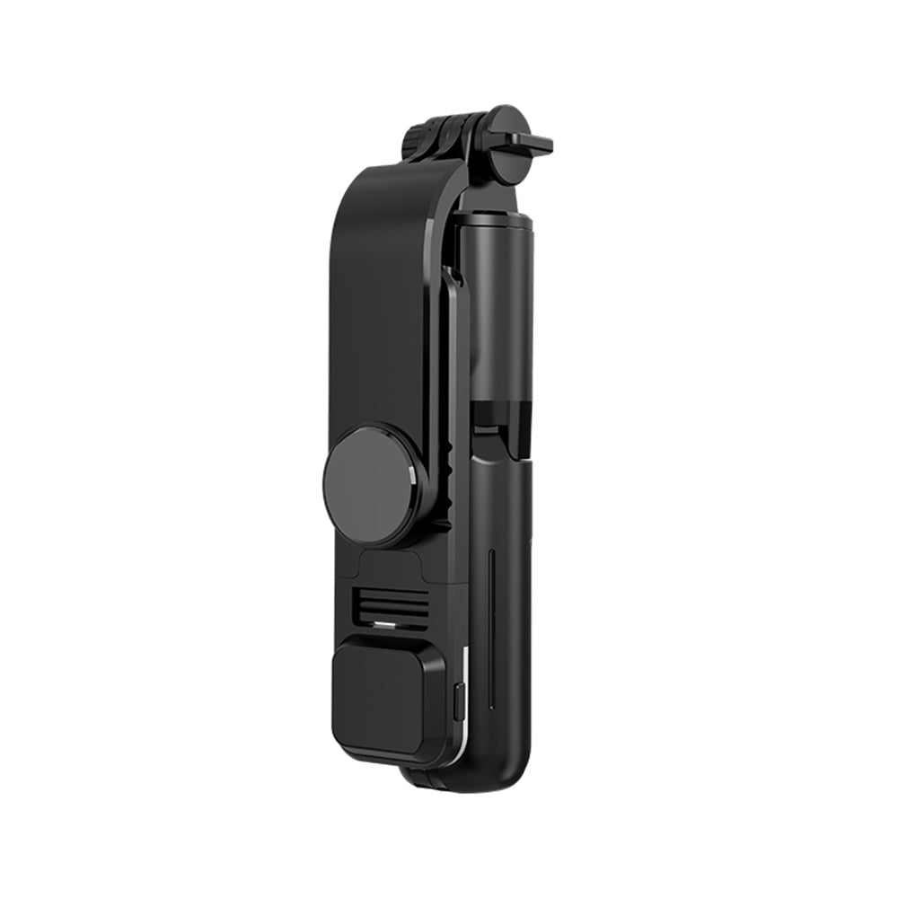 Techsuit - Mini Selfie Stick (L11s) - Stable Tripod with Bluetooth Remote Control and LED Light, 75cm - Black