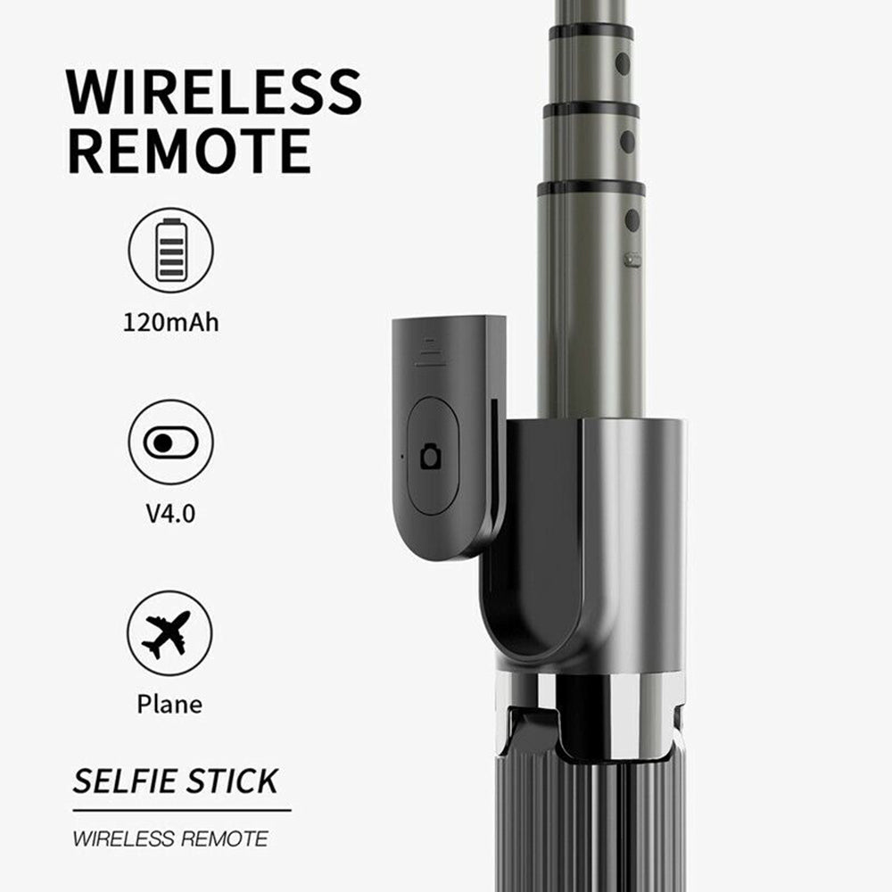 Techsuit - Selfie Stick (L08) - Stable Gimbal/Tripod with Bluetooth Remote Control, 360 Rotation, 86cm - Black