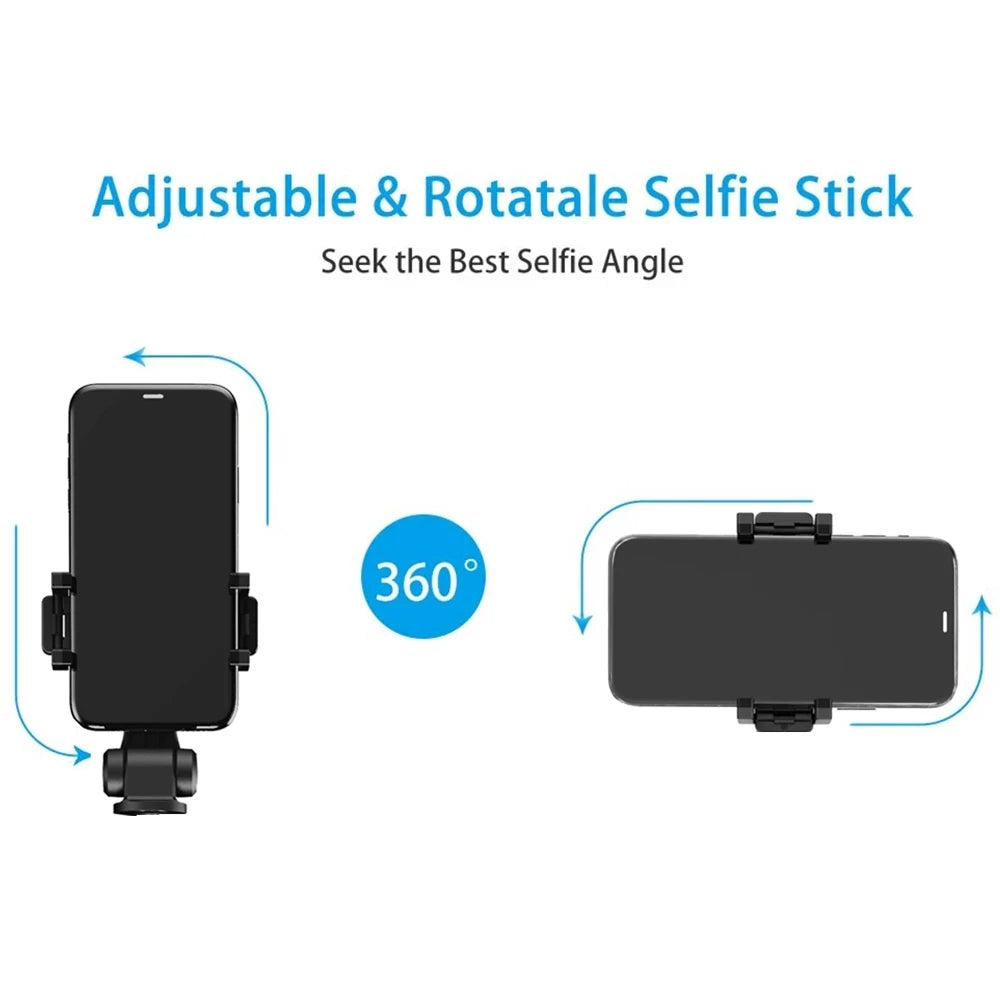 Techsuit - Selfie Stick (L01) - Tripod Stable Mount with Extendable Arm, Bluetooth Remote Control, 70cm - Black