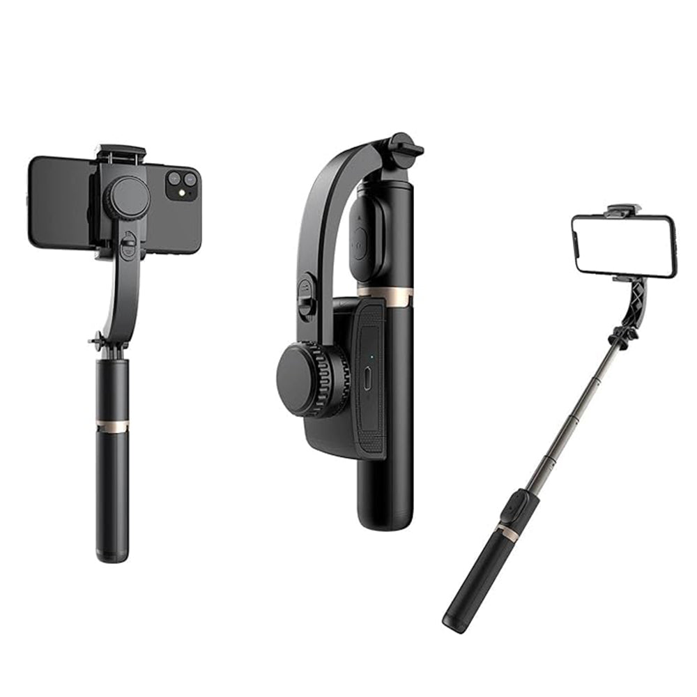 Techsuit - Selfie Stick (Q08) - Anti-Shake Tripod with Bluetooth Remote Control, 360 Rotation, Aluminium Alloy, 75cm - B