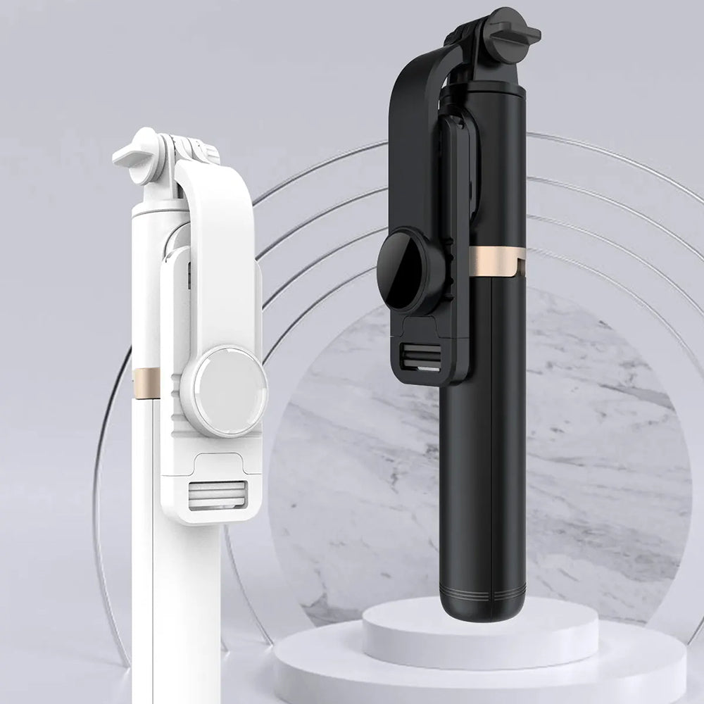 Techsuit - Selfie Stick (Q03) - Stable Tripod with Bluetooth Remote Control, Aluminium Alloy, 360 Rotation, 74cm - Black