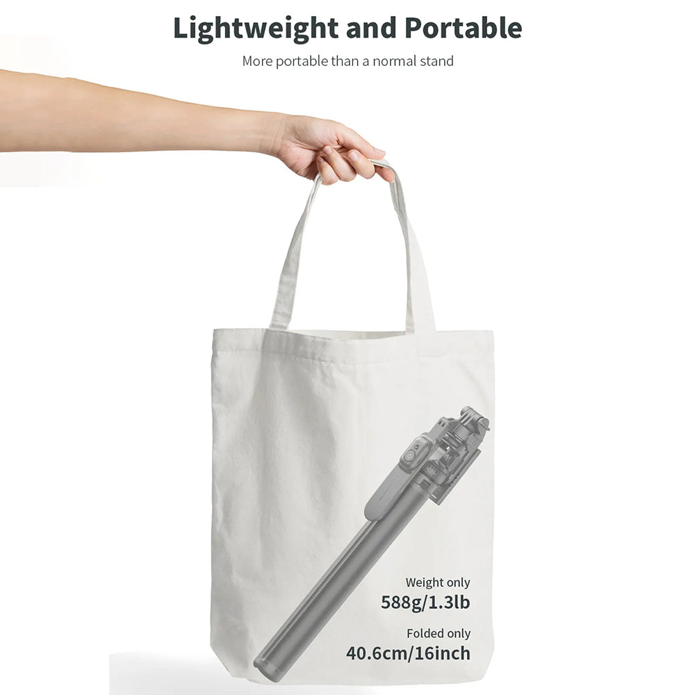 Techsuit - Selfie Stick (C05) - Large Ajustable Tripod with Bluetooth Remote Control, 360, Aluminium Alloy, 205cm - Blac