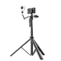 Techsuit - Selfie Stick (C05) - Large Ajustable Tripod with Bluetooth Remote Control, 360, Aluminium Alloy, 205cm - Blac