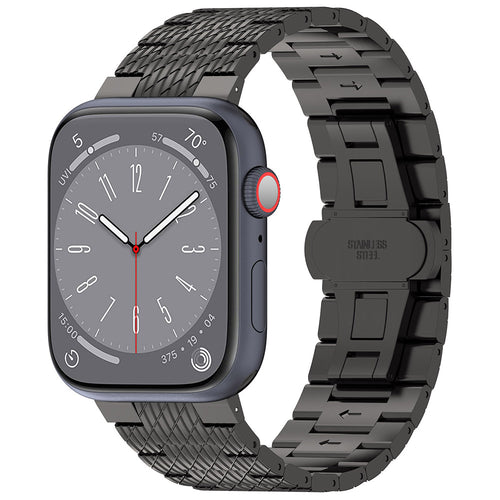 Techsuit - Watchband 32mm (W052) - Apple Watch 1/2/3/4/5/6/7/8/9/10/11/SE/SE 2/SE 3 (38/40/41/42mm) - Black