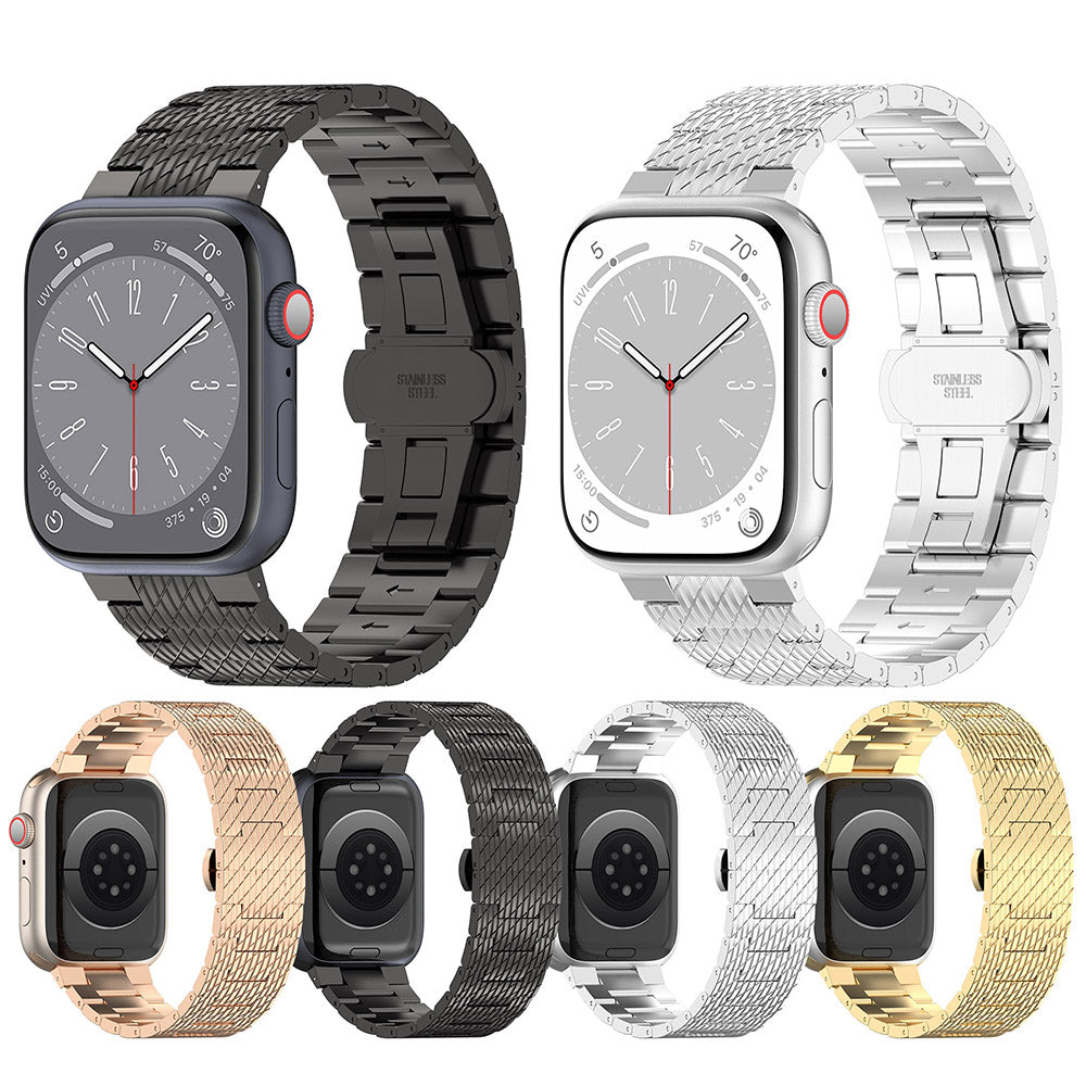Techsuit - Watchband 32mm (W052) - Apple Watch 1/2/3/4/5/6/7/8/9/10/11/SE/SE 2/SE 3 (38/40/41/42mm) - Black