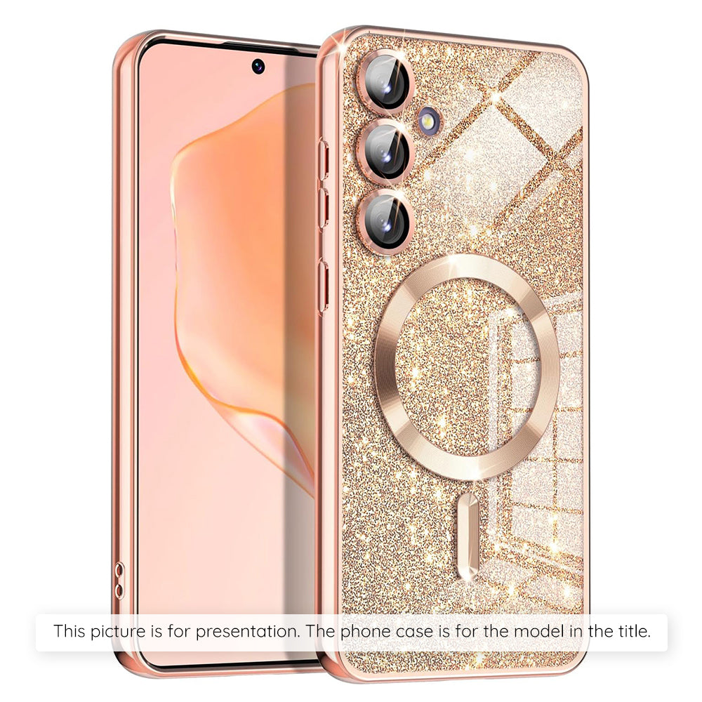Husa de protectie Techsuit Luxury Glitter MagSafe compatibil cu Xiaomi 17T, Roz Auriu
