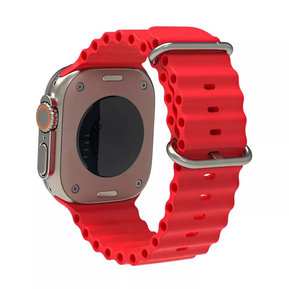Techsuit - Watchband (W038) - Apple Watch 1/2/3/4/5/6/7/8/9/10/11/SE/SE 2/SE 3/Ultra/2/3 (42/44/45/46/49mm) - Red