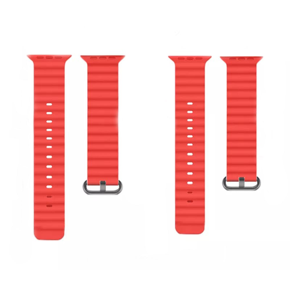 Techsuit - Watchband (W038) - Apple Watch 1/2/3/4/5/6/7/8/9/10/11/SE/SE 2/SE 3/Ultra/2/3 (42/44/45/46/49mm) - Red