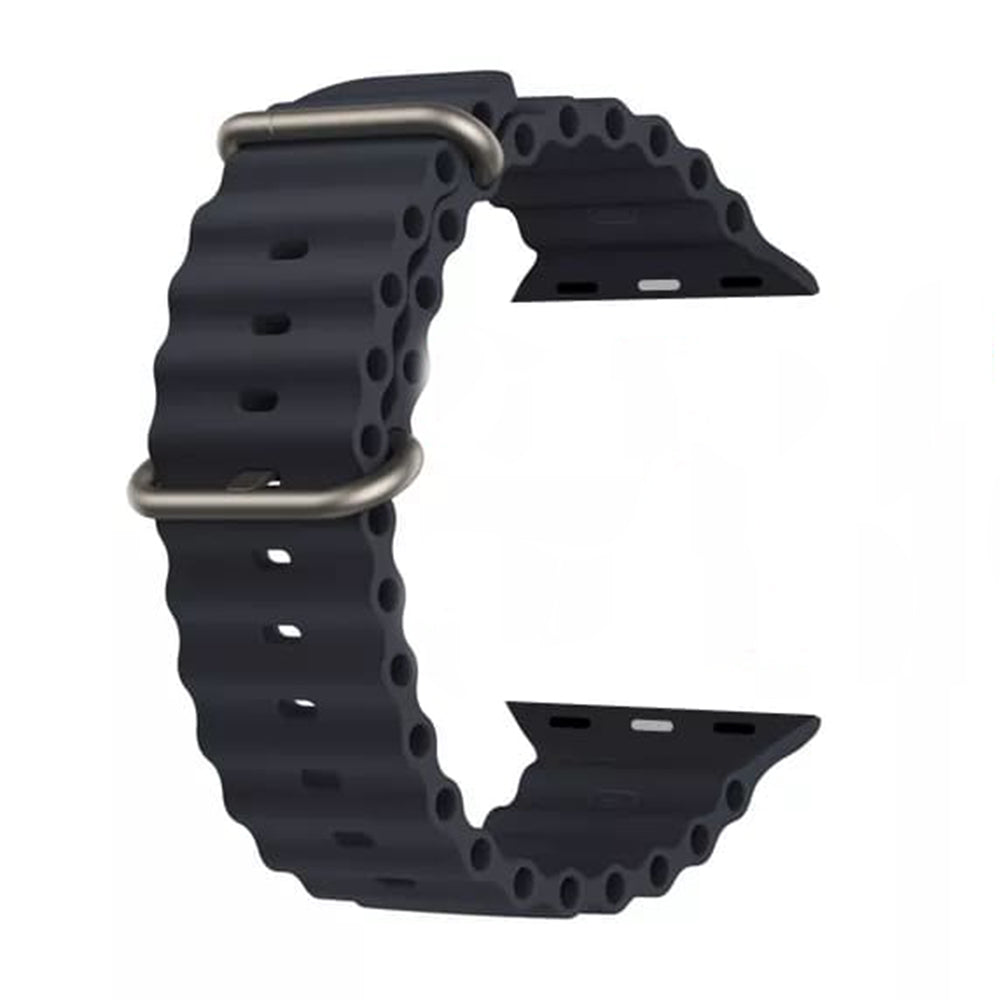 Techsuit - Watchband (W038) - Apple Watch 1/2/3/4/5/6/7/8/9/10/11/SE/SE 2/SE 3/Ultra/2/3 (42/44/45/46/49mm) - Black