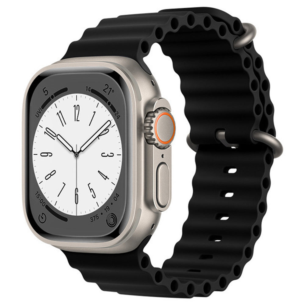 Techsuit - Watchband (W038) - Apple Watch 1/2/3/4/5/6/7/8/9/10/11/SE/SE 2/SE 3 (38/40/41/42mm) - Black