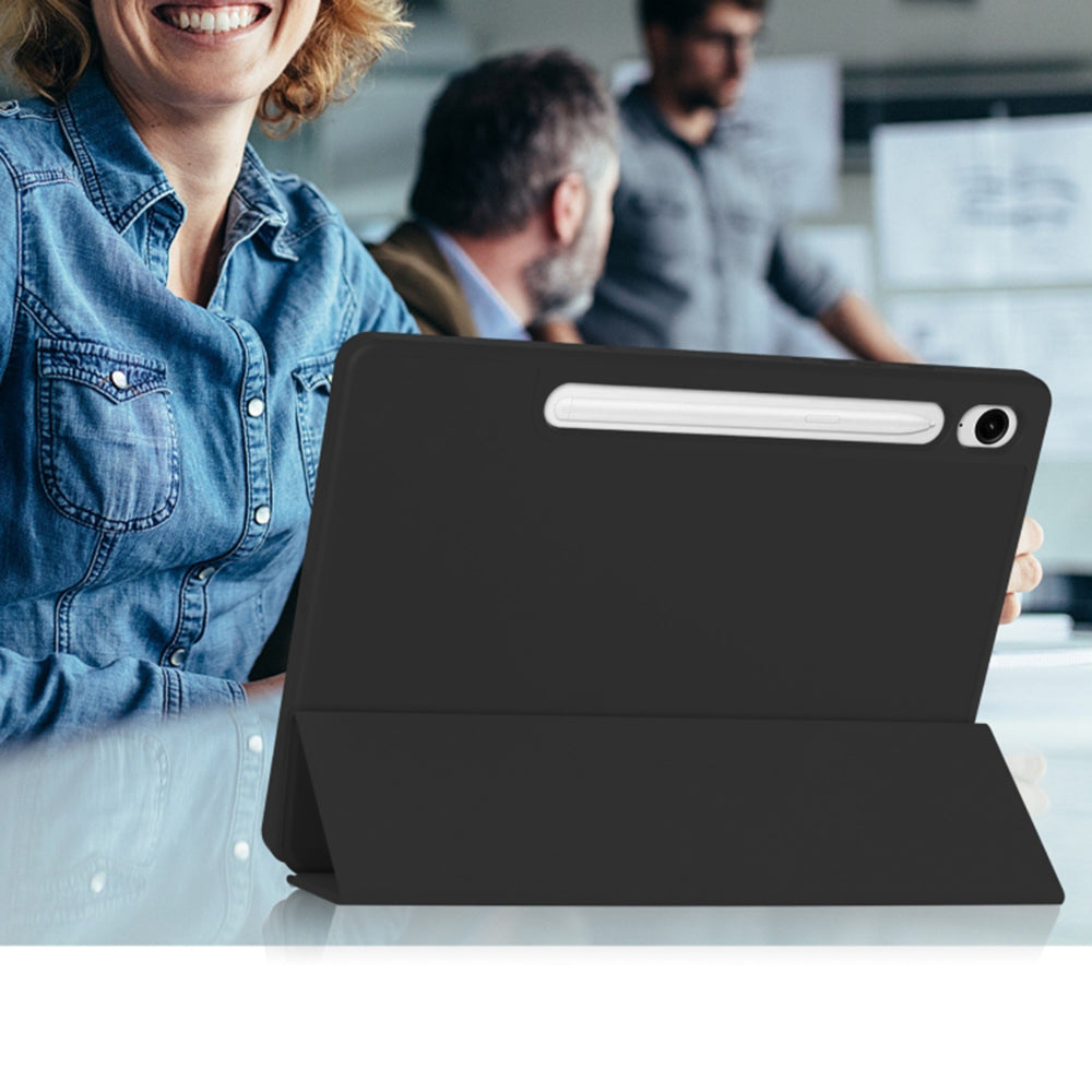 Techsuit - Flex Trifold (with Pencil Holder) - Samsung Galaxy Tab S9 FE / S10 FE - Black