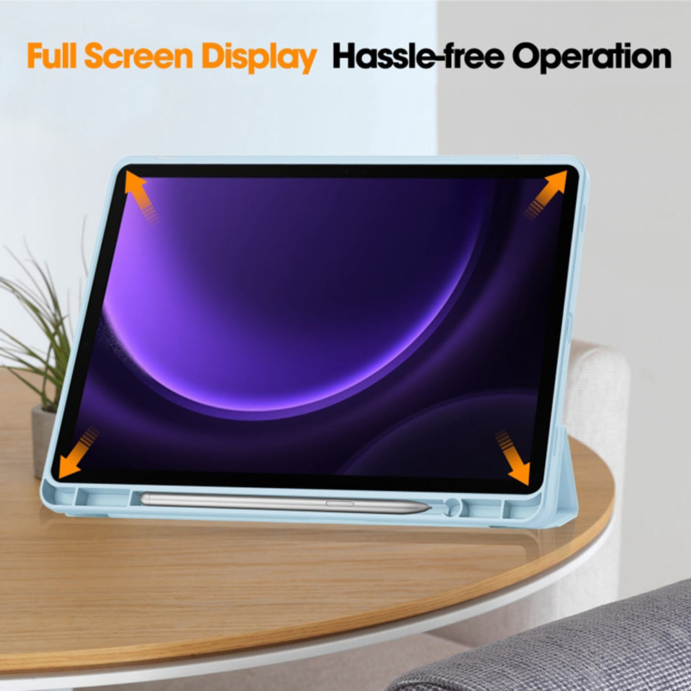 Techsuit - Flex Trifold (with Pencil Holder) - Samsung Galaxy Tab S9 / S9 FE / S10 FE - Sky Blue