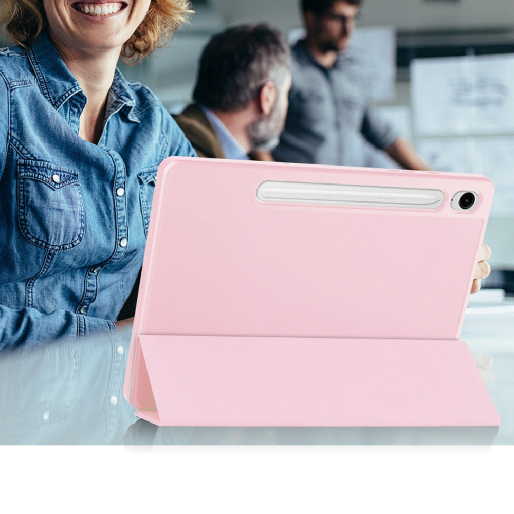 Techsuit - Flex Trifold (with Pencil Holder) - Samsung Galaxy Tab S9 / S9 FE / S10 FE - Pink