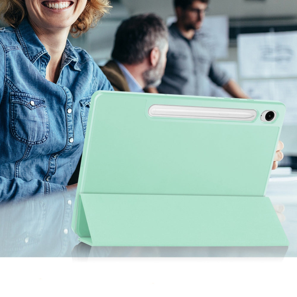Techsuit - Flex Trifold (with Pencil Holder) - Samsung Galaxy Tab S9 / S9 FE / S10 FE - Matcha Green