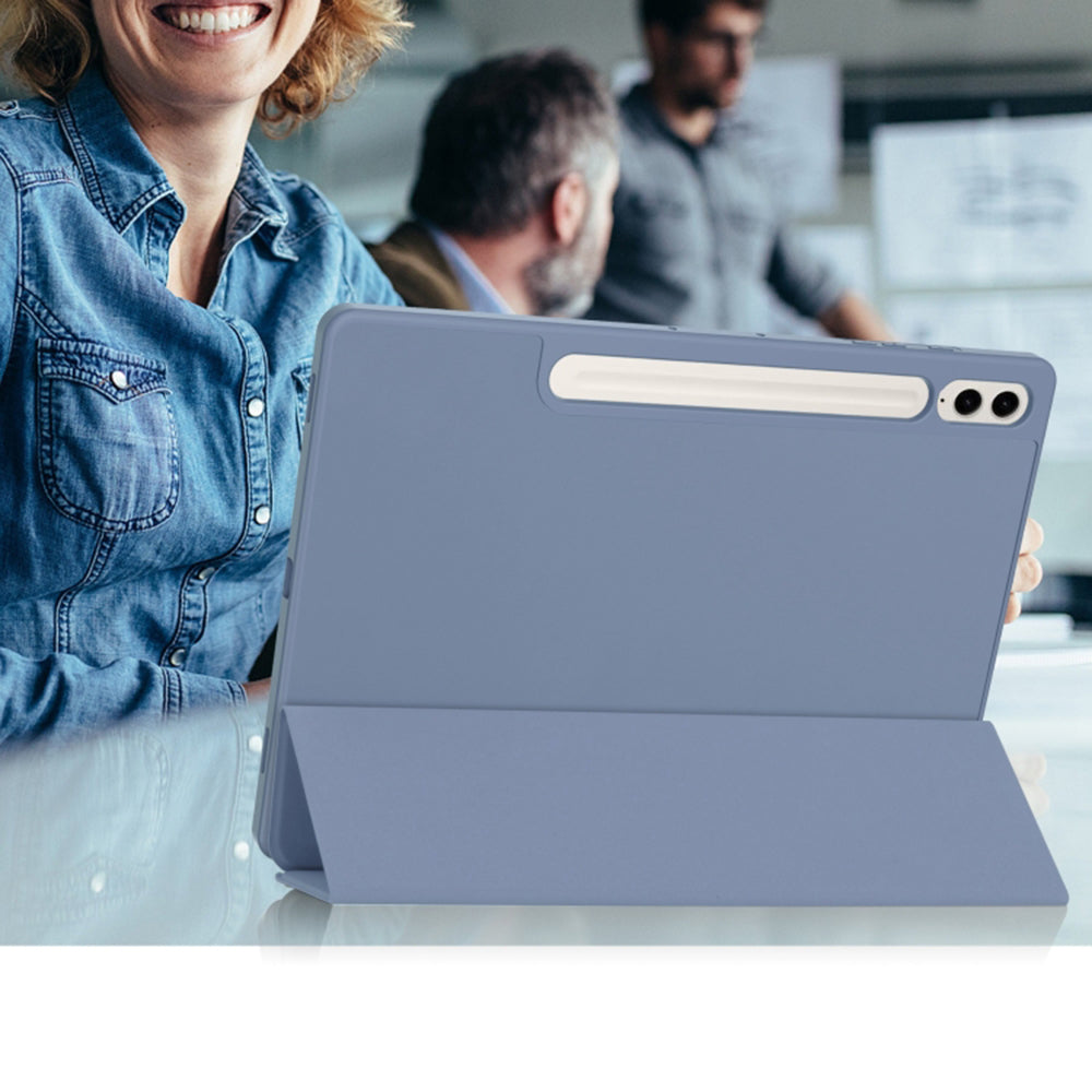 Techsuit - Flex Trifold (with Pencil Holder) - Samsung Galaxy Tab S9 Plus / S10 Plus / S9 FE Plus - Gray