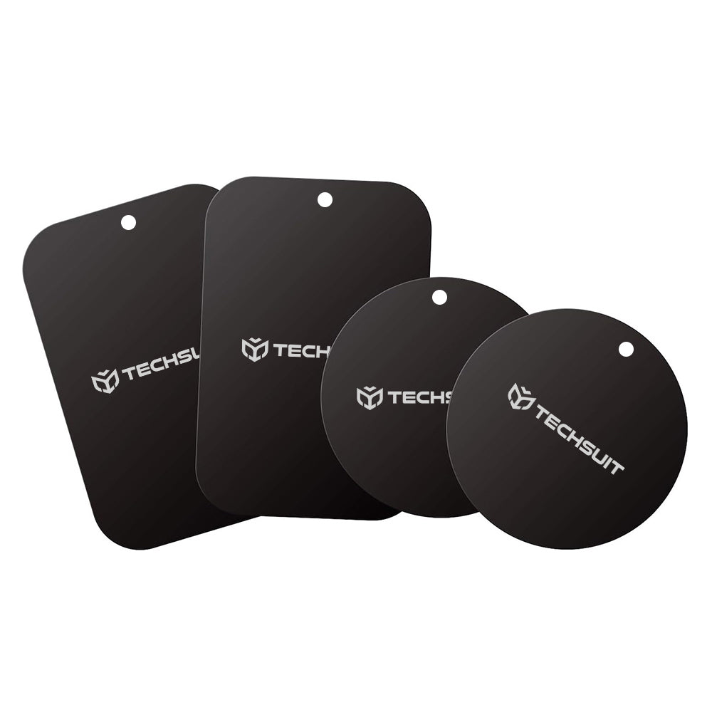 Techsuit - (4 pack) Metal Plate (MP04) - with Matte Cover Paint, Multipurpose Use, with Strong 3M Adhesive - Black