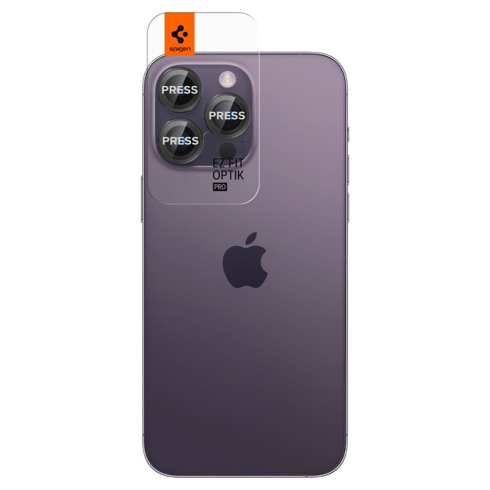 Spigen - (2 pack) Optik.tR EZ Fit Pro Camera Glass (AGL05205)- iPhone 14 Pro/Max/15 Pro/Max/16 Pro/Max/17 Pro/Max - Blac