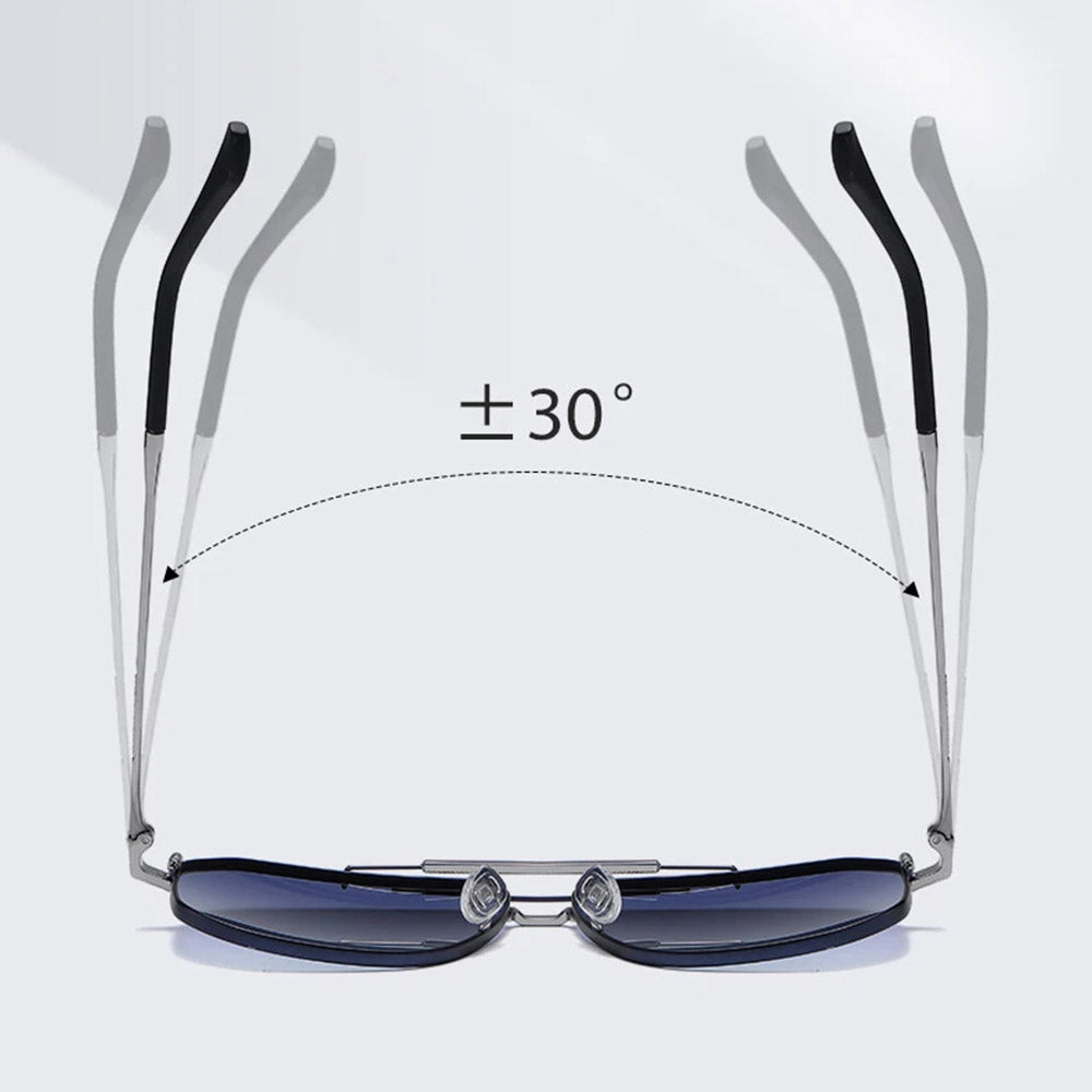 Techsuit - Sunglasses Polarized (8538) - for Men, with UV Protection, Metal - Gun Color / Brown