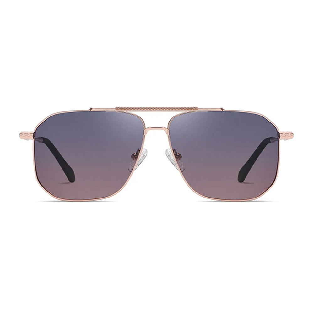 Techsuit - Sunglasses Polarized (8538) - for Men, with UV Protection, Metal - Rose Gold / Gradient Purple
