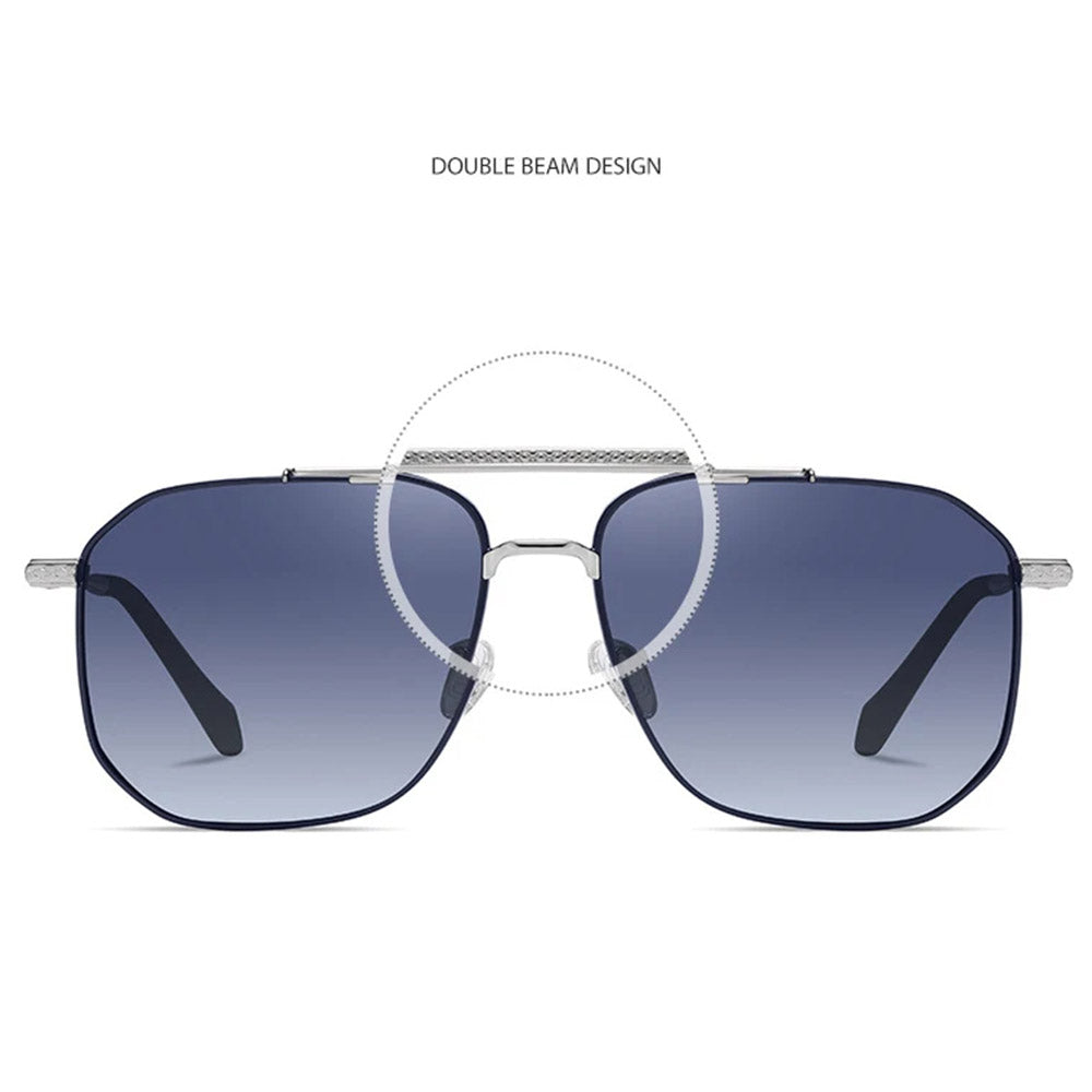 Techsuit - Sunglasses Polarized (8538) - for Men, with UV Protection, Metal - Rose Gold / Gradient Purple