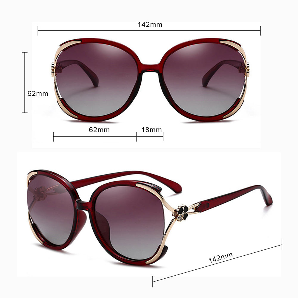 Techsuit - Sunglasses Polarized (1384) - for Women with UV Protection, PC - Red