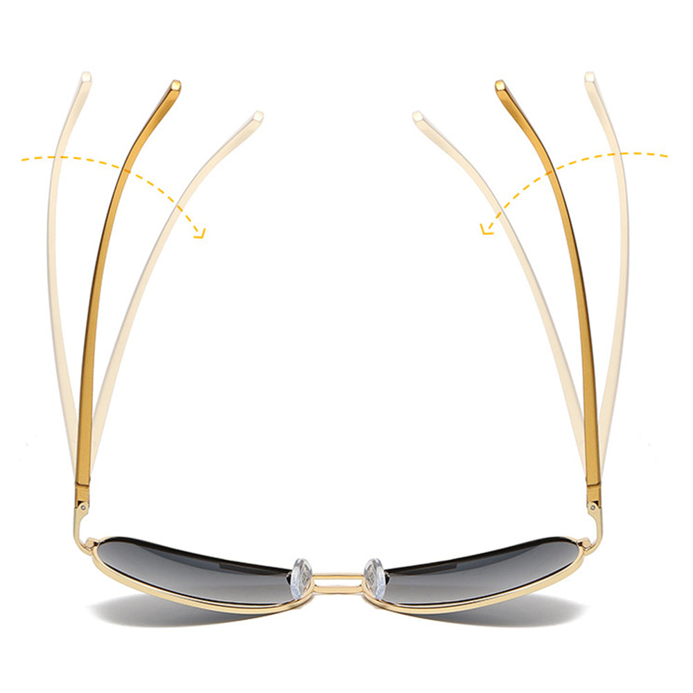 Techsuit - Sunglasses Polarized (2150) - for Men, with UV Protection, Metal Frame - Gold / Black Gray