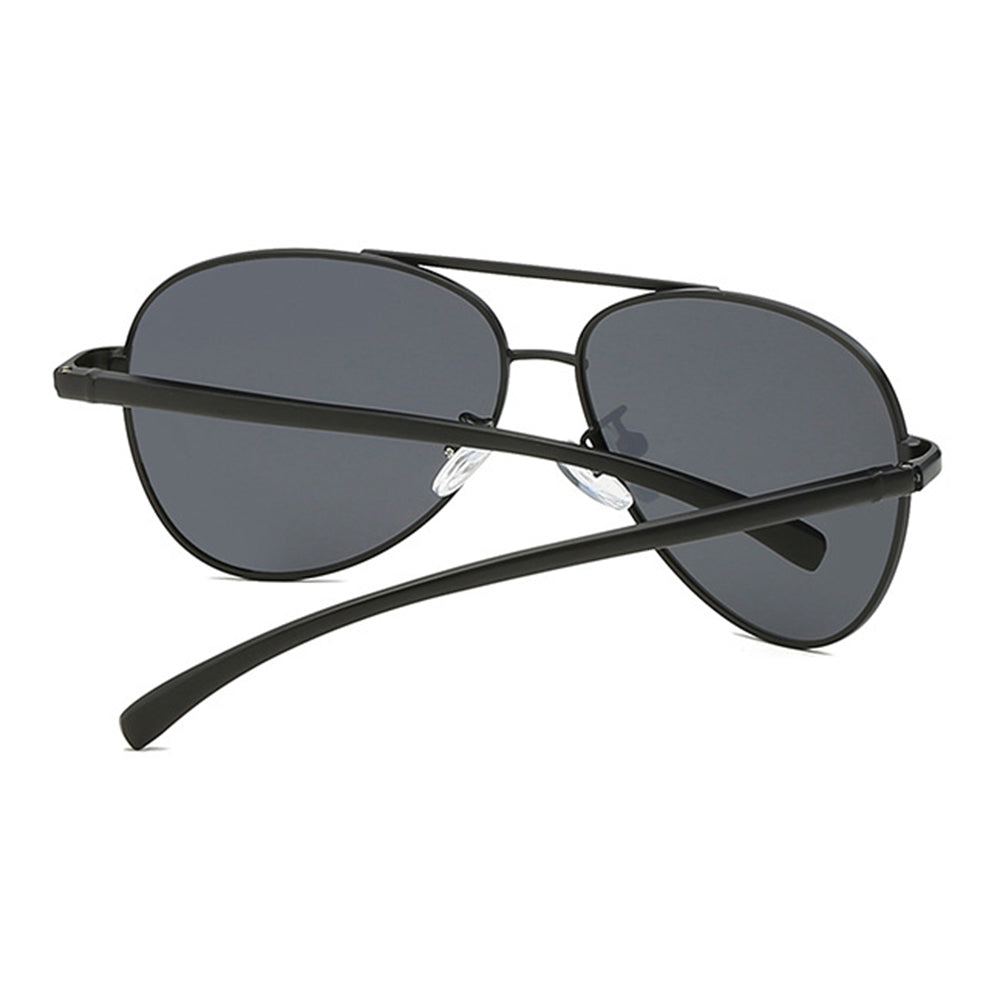 Techsuit - Sunglasses Polarized (2150) - for Men, with UV Protection, Metal Frame - Gold / Blackish Green
